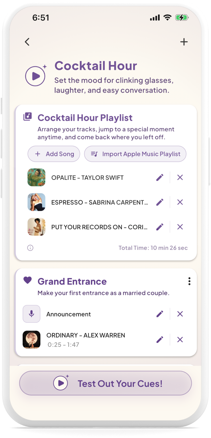 Cue the Moment app: Add Songs, Fades & Announcements