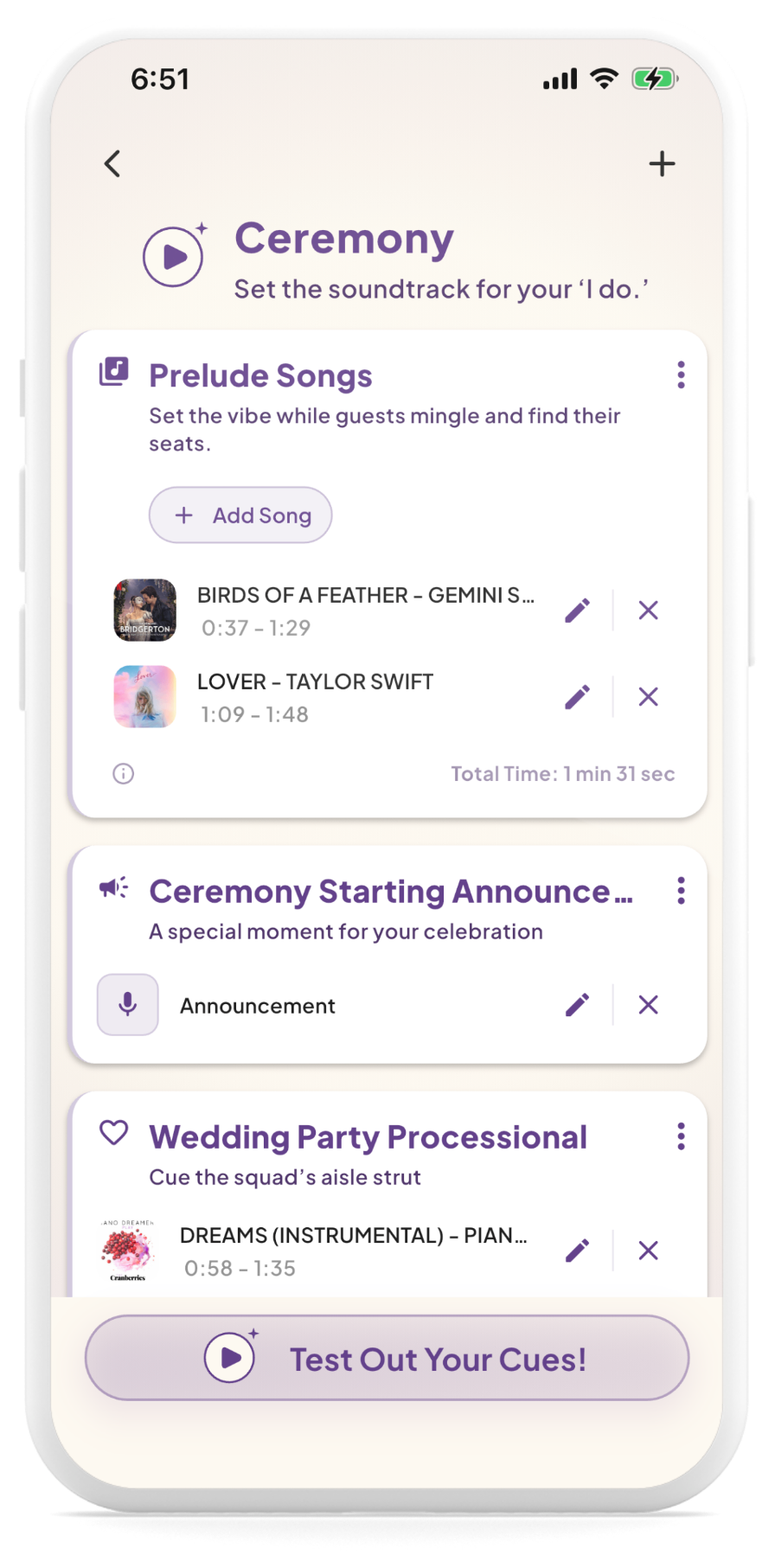 Cue the Moment app: Create Your Wedding Flow